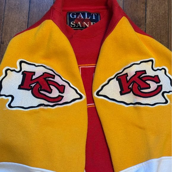 HTF Vintage 1995 Kanas City Chiefs Colourblock Sweatshirt Galt Sand Size S - Picture 5 of 7